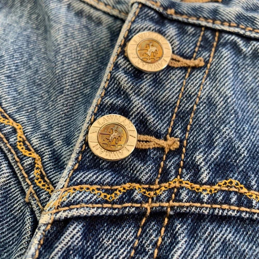 Vintage Lawman Western Jeans Women 11 Denim Americana Retro Rodeo Button Fly‎